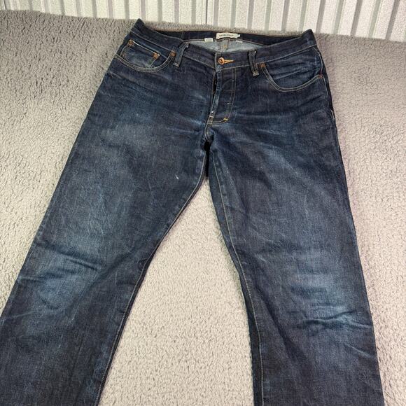 Taylor Stitch Democratic Jeans Mens 34x36 Selvedge White Oak Cone Denim Straight - Picture 4 of 11